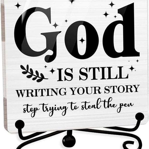 Modern Farmhouse Decor, Home Decor For Living Room, Boho Chic Aesthetic Shelf Decorations, Christian Dear God Acrylic Sign, Farmhouse Entryway Tv Stand Fireplace Coffee Table Decoration (17)