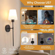 Rechargeable Wall Sconces Set of 2-80H Battery Life, Dimmable 12 Colors, 22.6