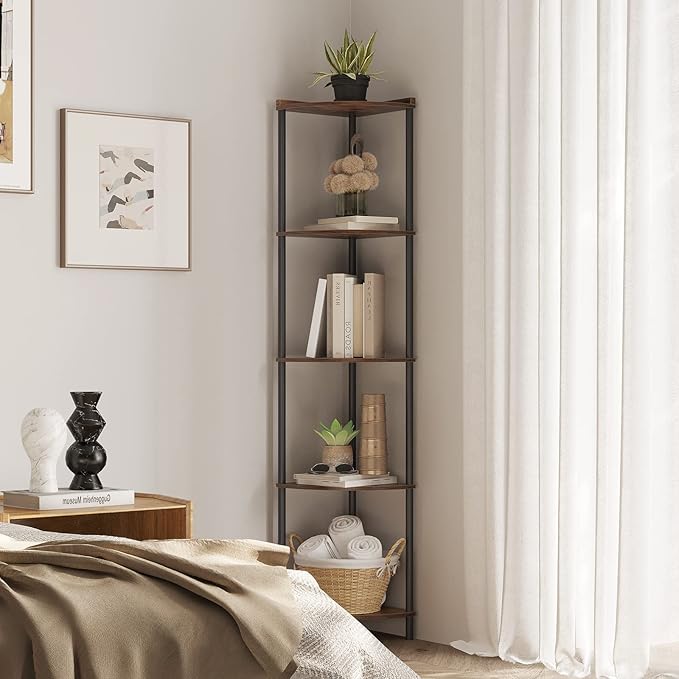 SUNMORY 5 Tier Corner Shelf Stand,Industrial 65