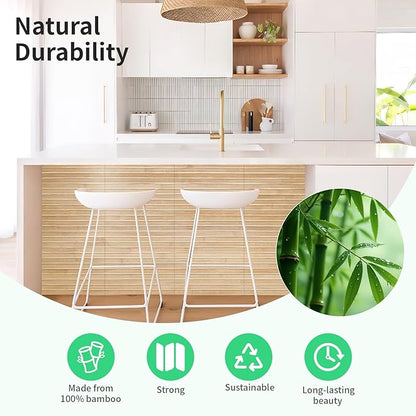 Natural Bamboo Wall Panel for Interior Wall Decor, Renewable Pole Wrap Wainscoting Paneling for Wall Ceiling Furniture Cabinet Office, 12 x 96 Inch, Carbonized