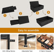 usikey Shoe Rack, 4 Tier Shoe Storage Organizer with 2 Drawers, Metal Shoe Shelf for 9-12 Pairs of Shoes, with 3 Oxford Fabric Shelves and Wooden Top, Shoe Stand for Closet Entryway, Black UNYXJX012H