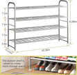 LINZINAR Shoe Rack 4 Tier Storage Organizer for Closet Entryway Metal Grey