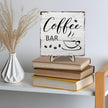 Coffee Bar Decor Sign – Rustic Wooden Plaque for Coffee Station, Farmhouse Cafe Shelf Accessories, Desk or Kitchen Counter Decor,Birthday,Mother Day Gift 5.9 x 5.9 Inch