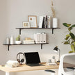 DINZI LVJ Long Wall Shelves, 55.1Inch Floating Shelves Wall Mounted, Extra Large Floating Storage Ledges with Sturdy Metal Brackets, Set of 2, for Living Room, Bathroom, Entryway, Kitchen, Espresso