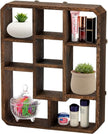 Frcctre Rustic Shadow Box Display Shelf, 9 Compartments Wood Hanging Display Floating Shelves, Multi-Slot Wall Mounted or Freestanding Farmhouse Decor Displays Case