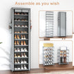 VTRIN Vertical Narrow Shoe Rack Organizer Tall Shoe Rack for Closet Entryway 10 Tier Non-Woven Cover Shoe Shelf Holds 20-22 Pairs Free Standing Shoe Storage Cabinet with Dustproof Cover, Grey