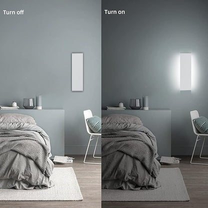 KICAAO 15.7in White Modern Wall Sconce 2-Pack,16W Indoor Vanity Light Up and Down LED Vanity Light for Bathroom Wall Lighting Fixtures Not Dimmable Not Plug (White Light 5000K)