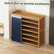 6-Tier Free Standing Shoe Racks, Shoe Rack with Cover, Bamboo Wood Shoe Rack for Entryway & Closet, Holds up to 24 Pairs of Shoes
