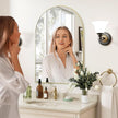Gold Arched Bathroom Mirror for Wall-36