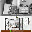 Shintenchi 2-Tier Bookshelf: Tall Industrial Bookcase for Living Room/Home/Office, Modern Book Holder with Storage Rack Shelves - White