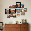 BESCRCL 15 Pack Real Glass Picture Frames Collage Wall Decor, Including 3pcs 8x10 Black, 6pcs 5x7 Light Brown, 6pcs 4x6 Brown, Photo Frames Set for Gallery Wall or Tabletop Display