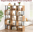 IBUYKE 6-Tier Tall Bookshelf,S-Shaped Geometric Bookcase, Wood Display Shelves with Storage,Modern Bookshelf for Living Room Bedroom, Home Office,Oak WBC016K