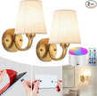 Peel and Stick Wall Sconces, No Drilling Stick On Wall Sconce, Wireless Battery Operated Wall Lights, Adhesive Wall Lamp with 10000mAh Battery Bulb for Bedroom Living Room Decor