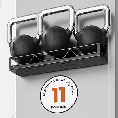 16.9 Inch Wide Large Capacity Magnetic Spice Rack for Refrigerator, 6 Pack Metal Fridge Shelf, Black