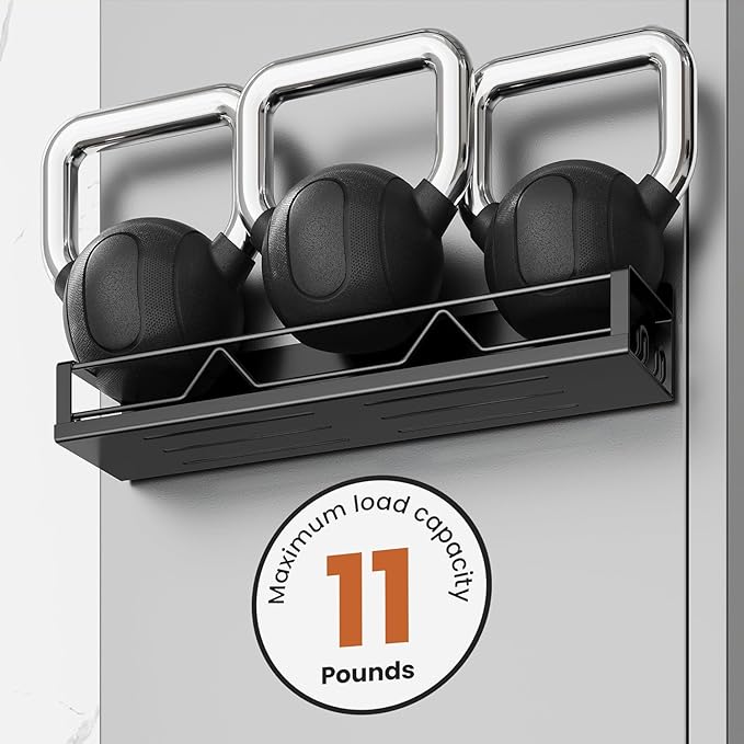 16.9 Inch Wide Large Capacity Magnetic Spice Rack for Refrigerator, 6 Pack Metal Fridge Shelf, Black