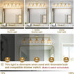 Vintage Bathroom Light Fixtures,5-Light Hardwired Vanity Lights with Amber Tulip Glass Shade,Gold Bathroom Vanity Light for Mirror Restroom,E26 Socket,33.46 in(Bulbs Not Included)