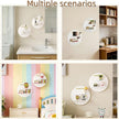 Round Wall Mounted Floating Shelves, 2-Tier Decorative Display Shelf with Customizable Message Board, Minimalist Wall Shelf for Candles, Plants, Small Decor (White)