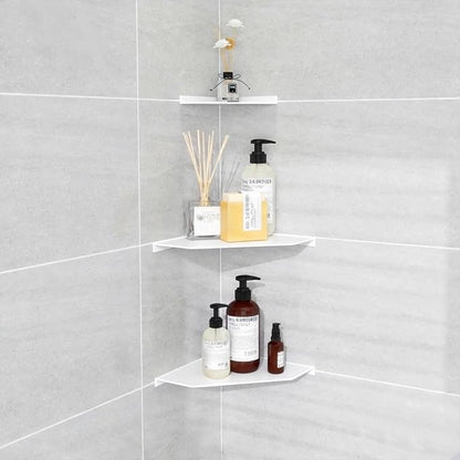 6 Inch White Floating Corner Shelf Wall Mounted, Triangle Decorative Shelf for Home, Bathroom, Phone & Small Items