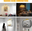 14in Picture Light,Battery Operated Picture Light,Brass,with Remote and Timer,Wall Pictures,Dimmable for Display Photo,Frame,Portrait.