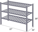 3 Tier Bamboo Shoe Rack for Closet Free Standing Wood Shoe Shelf Storage Organizer for Entryway Small Space Stackable 27