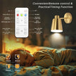 Gold Wireless Battery Operated Wall Sconces, Industrial Cordless Battery Powered Led Wall Lights Set of 2, Vintage Wall Lamp Fixture Indoor with Remote Control for Bedroom, Bathroom, Hallway