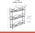 Spectrum 3 Tier Spice Rack Organizer Black Countertop Wire Shelf Spice Rack for Modern Kitchen Pantry Cabinet, Organize Spices with Three Tier Spice Shelf for Kitchen Storage with Wall Mount Option
