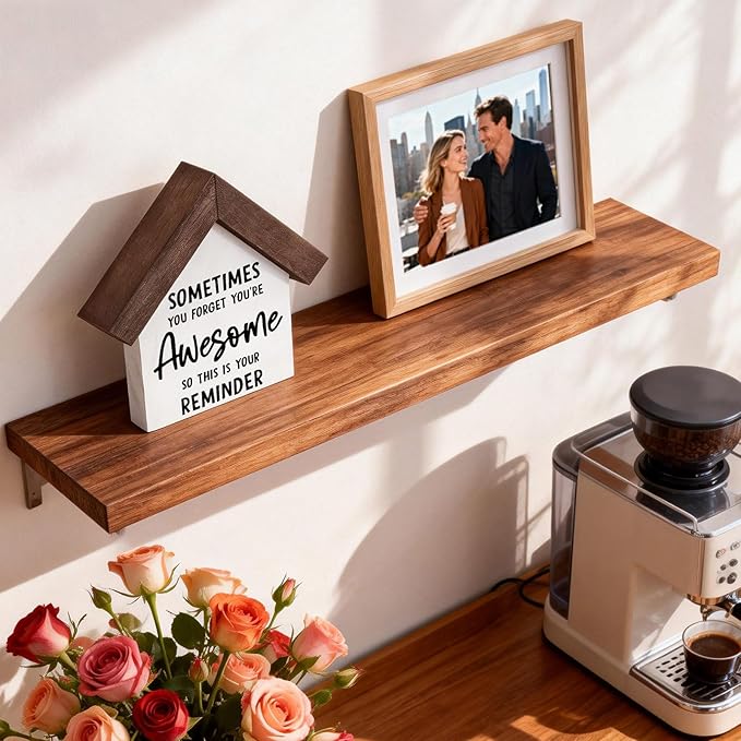 MBL Positive Inspirational Gifts for Women - Wood Sometimes You Forget You're Awesome Gifts Reminders Sign, Home Decor Affirmations Decorations for Men Female Lady Entry Way Table Tiered Tray Shelf