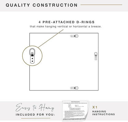 MCS Large Wall Mirror, Modern Rectangle Mirror Home Decor for Living Room, Bedroom, or Bathroom, 26.5 by 32.5 Inch, White