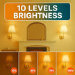 Wireless Wall Sconces Set of 2 with Remote — Gold Pleated Shades Cordless Rechargeable E26 Bulbs, 12 RGB Colors + 3000K/4000K/6000K, Dimmable Wall Mounted Lamps for Bedroom Living Room Hallway