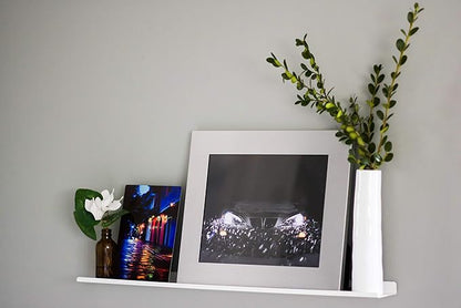 Floating Ledge, Photo Shelf, Art Ledge - Very Durable and Made in The USA (Black, 24")