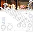 JUSJUBR 4-Pack Cold White Display Shelf Lights, Under Shelf Lighting with Memory Function, 12 Inch 6000K Plug-in Bookshelf Lighting, LED Cabinet Lights for Display Case/Pantry/Closet/Safe