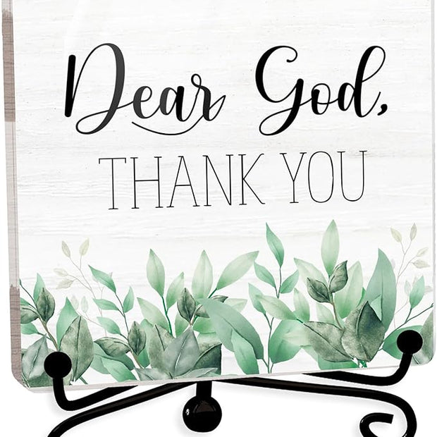 Modern Farmhouse Decor, Home Decor For Living Room, Boho Chic Aesthetic Shelf Decorations, Eucalyptus Christian God Acrylic Sign, Farmhouse Entryway Tv Stand Fireplace Coffee Table Decoration (12)
