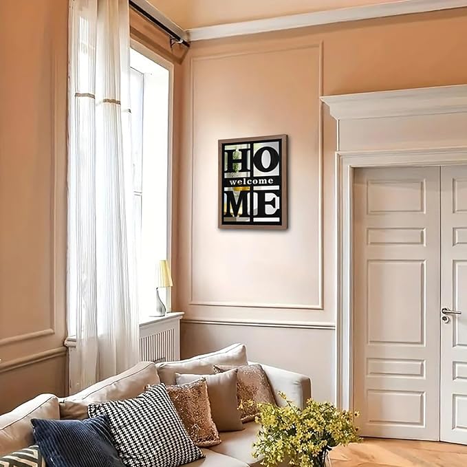 2 PCS Accent Mirrors，Home Signs Wall Decor， Rustic Farmhouse Wall Mirror for Living Room, Bedroom, Bathroom & Entryway 18”x12”