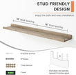 Floating Picture Ledge Shelves for Wall Set of 4, 36 Inch Wall Shelves with Lip Long Large Nursery Book Shelf for Toys Storage Kids Bookshelf Wall Mounted Living Room Bedroom Decor Frames