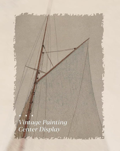 Gold Framed Vintage Wall Art for Living Room, Seaview Painting Prints Shelf Decor for Kitchen, Aesthetic Bedroom Wall Art, Christmas Gifts for Friends or Family (White Sailboat - 8"x10")