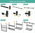 NADAMOO Kitchen Utensil Hanger and Spice Rack with Towel Rack Holder，Wall Mount Space Saving Metal Storage Organizer for Pantry, Countertop, Bathroom