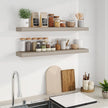Fun Memories Floating Shelves for Wall, 40Inch Floating Shelves Set of 2, Hanging Shelf with Invisible Brackets, Wood Shelves for Living Room, Bedroom, Kitchen, Grey