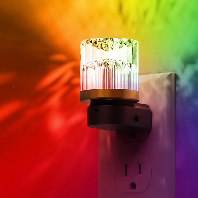 L LOHAS LED Night Light, Night Lights Plug into Wall with 10 Color Change RBG Nightlight Plug in Wall, Built in Dusk to Dawn Sensor for Hallway, Bathroom, Rooms
