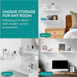 Navaris Opaque White Acrylic Shower Shelves (Set of 2) - Stick On or Screw Mount Adhesive Shelves for Bathroom - No Drilling or Nails Thin Plastic Wall Shelf