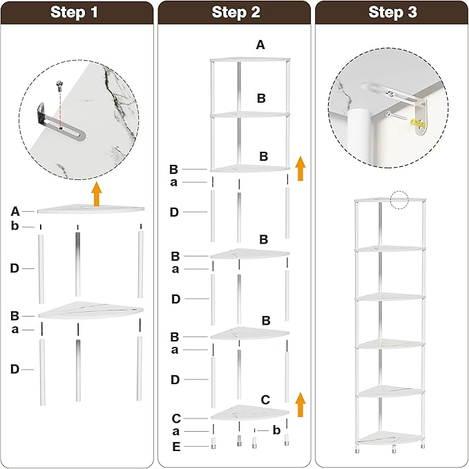 6 Tier Corner Shelf Stand, 54.4