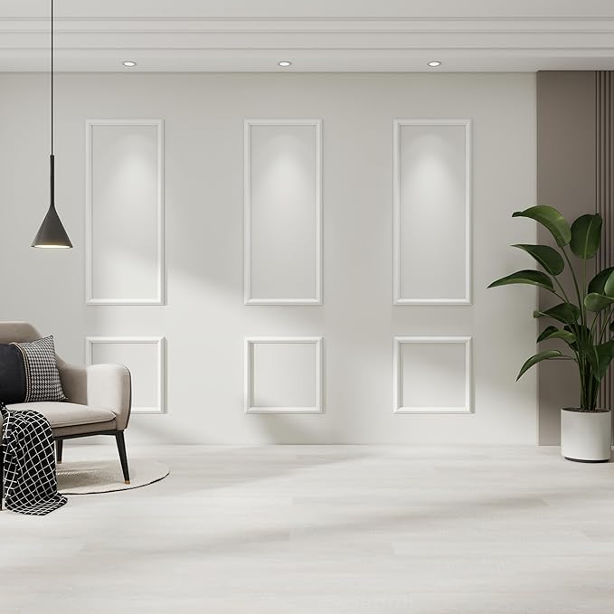 Peel and Stick Wall Molding Kit, Accent Wall Panels for Interior Wall Decor with Double-Sided Tape, 3 Set Pre-Cut PS Wainscoting Panels (54 * 24 in)