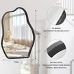 Asymmetrical Wall Mirror with Wood Frame Irregular Modern Hanging Mirror for Wall for Vanity Living Room Bedroom Bathroom Entryway Hallway Modern Unique Decorative Artistic Mirror