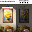 Set of 2 Picture Lights with Timer Dimmer, Painting Light with Remote Rechargeable Battery ,Wall Art 3 Lighting Colors Temps,16inch Full Metal Over Picture Painting Frame Dartboard Gallery Hallway