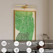 Wireless Picture Lights for Wall Battery Operated, Brass Art Lighting for Paintings Rechargeable Gallery lights with Remote and Timer 3CCT Dimmable Painting Lights for Artwork Portrait 23.6 inch