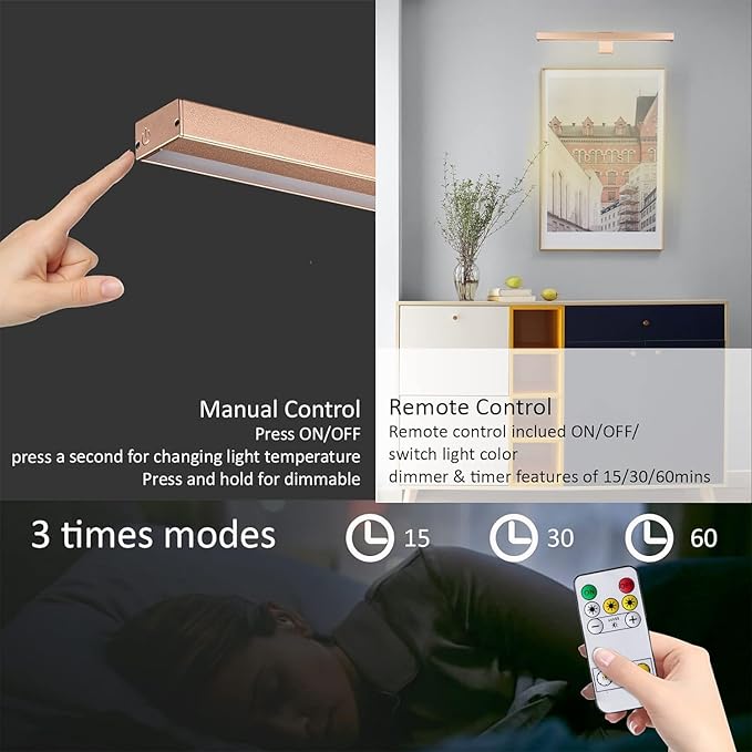 MIOBLUE Rechargeable Picture Lights with Remote, 16