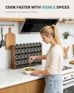 NESAPTO Spice Rack Organizer for Cabinet, Wooden 4 Tier Vertical Seasoning Organizers for Kitchen Pantry, Countertop/Wall Mount, Holds 32 Spice Jars (No Jars Included), 15.7