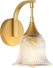 1-Light Gold Wall Sconce,Bathroom Sconces Brass Modern Wall Light Fixture with Clear Glass Shade,Indoor Wall Lamp for Living Room Bedroom Bathroom Hallway(E26)