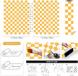 Modern Peel and Stick Wallpaper Orange and White Mosaic Checkered Contact Paper 17.7