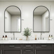 DUMOS Black Metal Arch Vanity Rounded Rectangle Bathroom Mirrors for Over Sink Wall, 27x38 Inch Large Matte Mirror, Modern Decorative for Restroom, Farmhouse