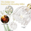 Hardwired Wall Sconces Set of Two, Vintage Wall Lights with Clear Tulip Glass Lampshade, Gold Wall Lamps for Bedroom Bedside Stairway Bathroom Living Room (Bulbs Not Included, Not Battery Powered)